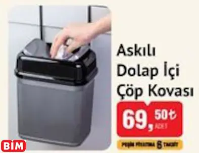 OKYANUS HOME ASKILI DOLAP İÇİ ÇÖP KOVASI